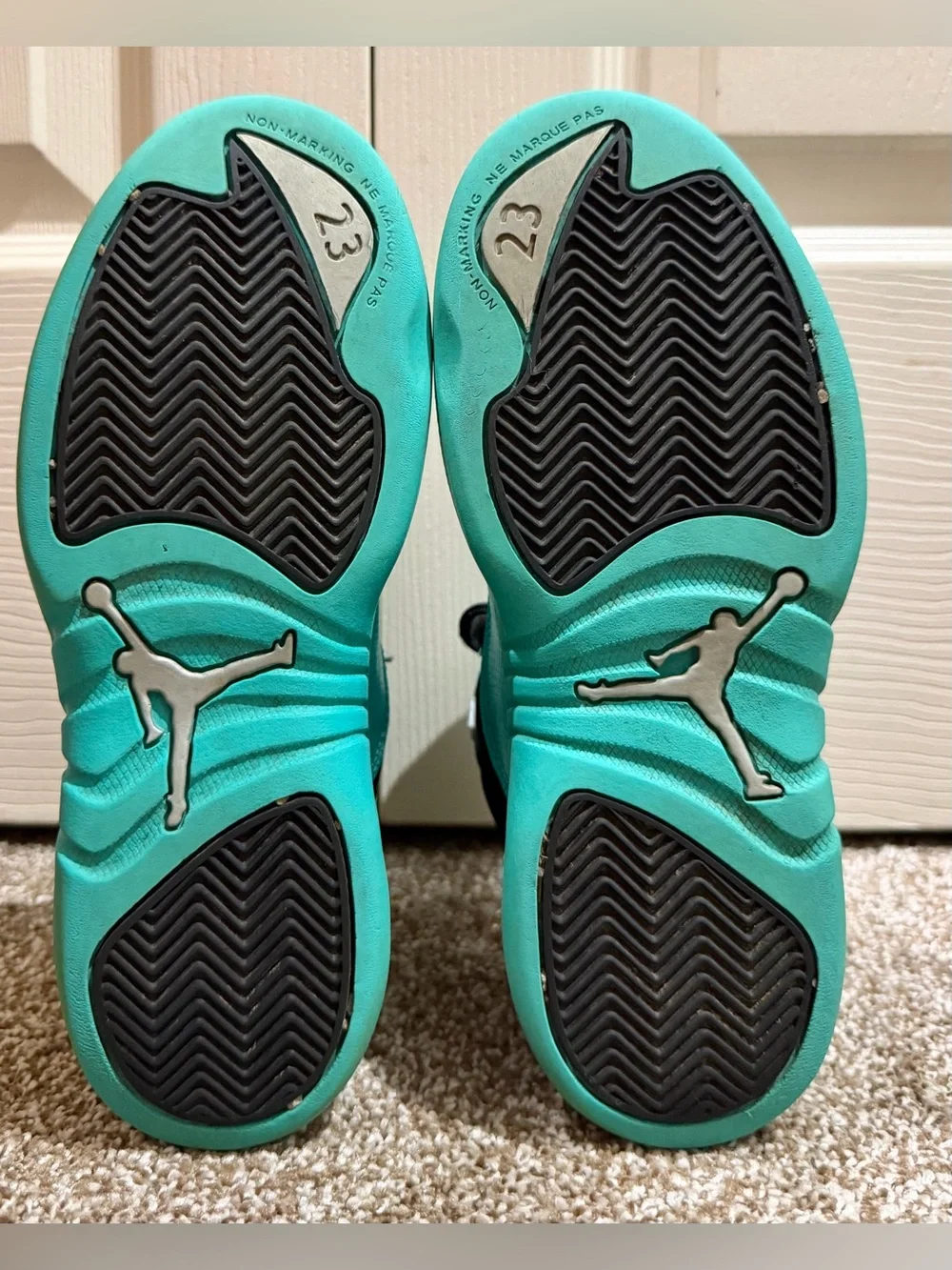 Nike Air Jordan 12 Retro GP Hyper Jade Black Youth Athletic Kids 3Y